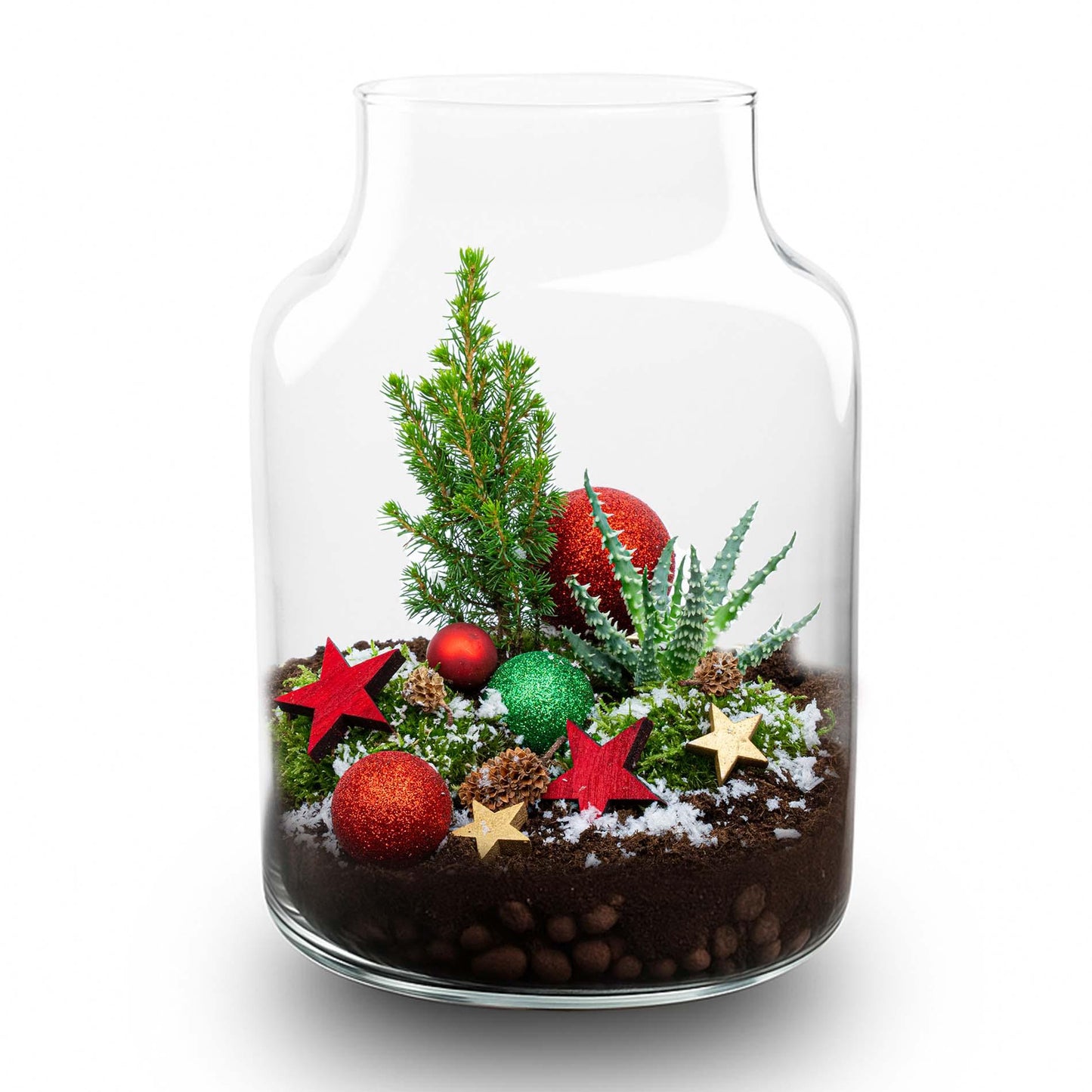 Frosty Kerstmis terrarium - Planten terrarium  DIY kit Christmas -  -  Ø 17 cm ↑ 25 cm