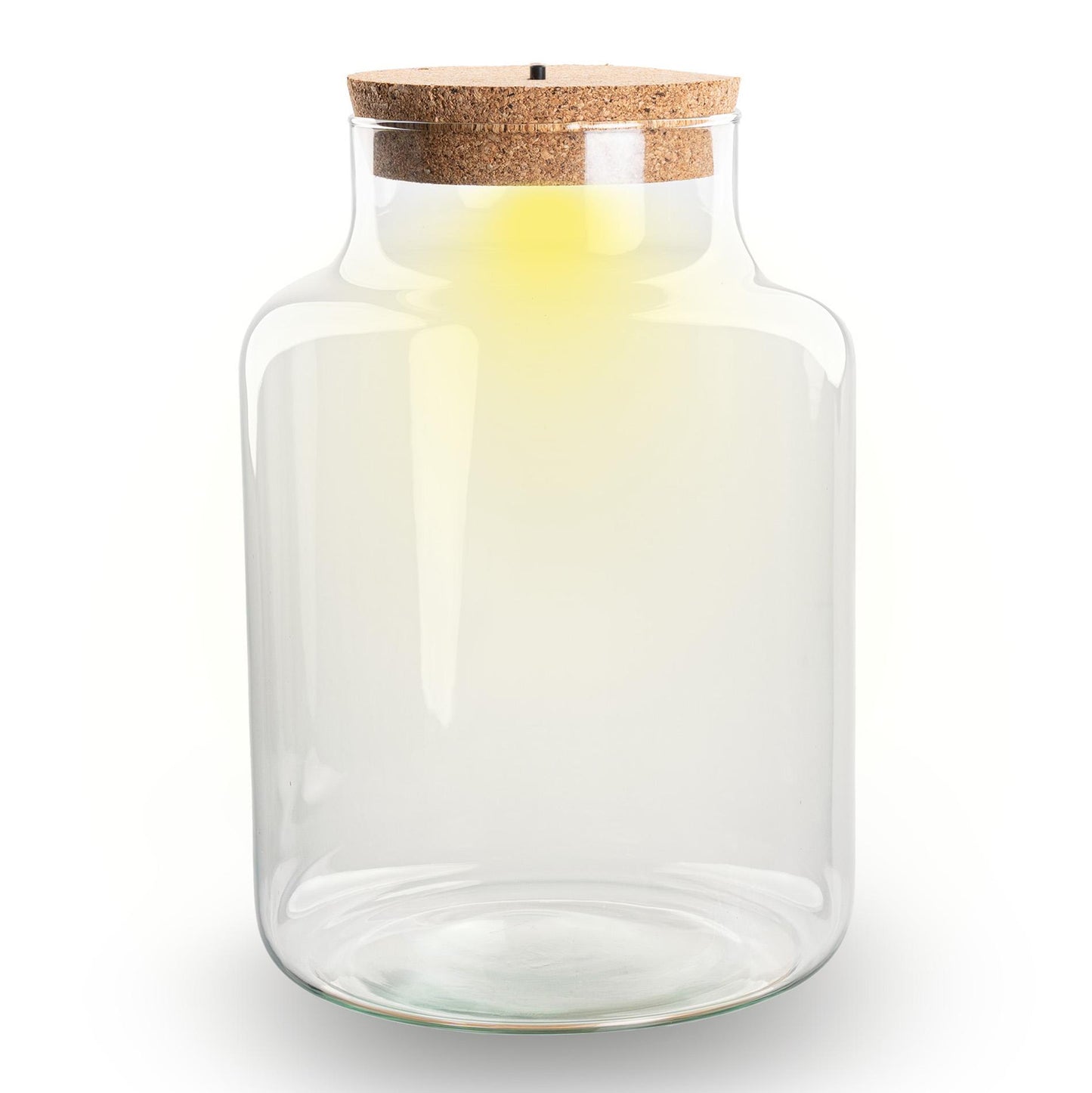 Terrarium fles met kurk - Little Milky met led kurk - Gesloten groot terrarium ↑ 24.5 cm